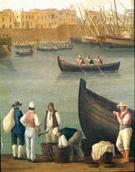 Mussolfiskare från Monopoli, Apulien, Italien (mussolfiskare i Monopoli). Jacob Philipp Hackert, kallad Hackert d