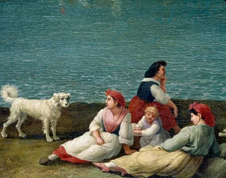 Bondkvinnor från Barletta, Italien (bondkvinnor från Barletta), detalj. Jacob Philipp Hackert, kallad Hackert d