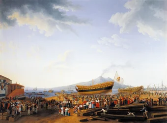 Castellammare di Stabia-varvet, av Jacob Philipp Hackert