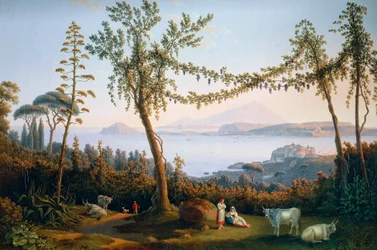 Pozzuolibukten, av Jacob Philipp Hackert
