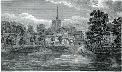 Gravyr St Nicholas Church Chiswick av Schnebbelie 1807