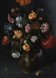 En vas med blommor, troligen 1613.