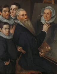 Självporträtt av målaren och hans familj