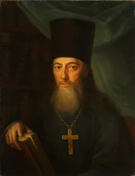Porträtt av författaren Ioann Ioannovich Krasovsky 1746-1811, 1819