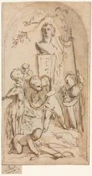 Byst av Diana med Putti och jaktegenskaper, första hälften av 1700-talet.
