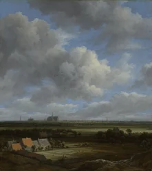 Utsikt över Haarlem från nordväst med blekningsfälten i förgrunden, ca 1650-82