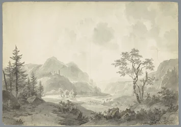 Berglandskap med en flod