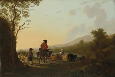 Landskap med boskapsförare och herde, ca 1780-85