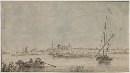 Utsikt över Dordrecht från floden