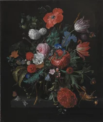 En massa blommor