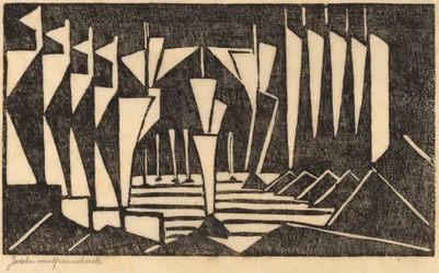Stiliserade segelbåtar, 1915.