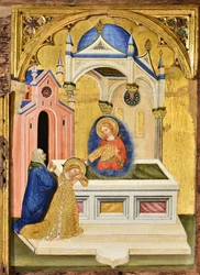 Lucia ber vid den heliga Agathas grav, ca 1410.