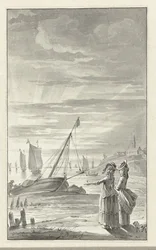 Strand med två damer