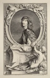 Porträtt av Algernon Percy, Earl of Northumberland, illustration från "Heads of Illustrious Persons of Great Britain", utgiven av Knapton, London 1742.
