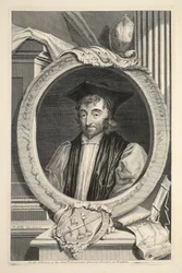 Porträtt av George Morley, biskop av Winchester, illustration från "Heads of Illustrious Persons of Great Britain", pub. av Knapton, London 1742