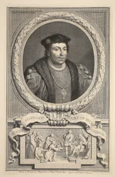 Porträtt av Henry Stafford, hertig av Buckingham, illustration från "Heads of Illustrious Persons of Great Britain", pub. av Knapton, London 1742
