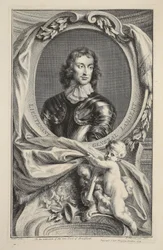 Porträtt av generallöjtnant Lambert, illustration från "Heads of Illustrious Persons of Great Britain", pub. av Knapton, London 1742