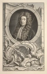 Porträtt av Sidney, Earl of Godolphin, illustration från "Heads of Illustrious Persons of Great Britain", pub. av Knapton, London 1742
