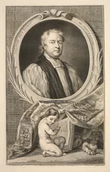 Porträtt av Tillotson, ärkebiskop av Canterbury, illustration från "Heads of Illustrious Persons of Great Britain", pub. av Knapton, London 1742