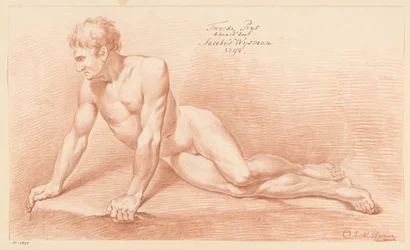 Sittande manlig naken, sedd framifrån (2:a pris 1798)