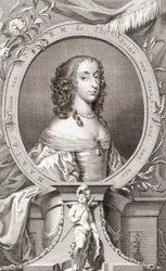Mary, Princess Royal, Princess of Orange, Countess of Nassau (1631-60) Dotter till kung Charles I av England och hans fru Henrietta Maria av Frankrike, mor till kung William III av England (gravyr)