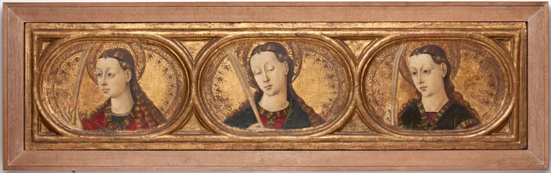 Three Virgin Martyrs (måla på träpanel)
