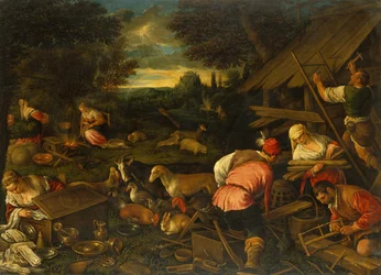 Gud talar till Noa efter syndafloden, ca 1578 (olja på duk)