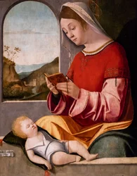 Jungfru med barn, ca 1505-1510 (olja på poppelträ)