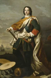 Peter I den store, Rysslands tsar - Porträtt av kejsar Peter I den store (1672-1725), av Jacopo Amigoni (1675-1752). Mått: 210 x 139 cm. Nationalmuseum Stockholm