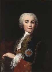 Porträtt av Carlo Broschi dit Farinelli, chanteur contralto et sopran, castrat italien (1705-1782) - Porträtt av sångaren Farinelli (Carlo Broschi) (1705-1782) - Amigoni, Jacopo (1675-1752) - 1750 - Oil på duk Royal Academy of Fine Arts i San F