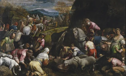 Moses slår vatten från klippan