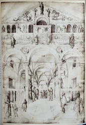 La flagellation du Christ Ritning i penna och tusch av Jacopo Bellini (1400-1470) 1400-talet sön. 0,42x0,28 m Paris, Louvren