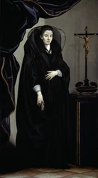 Porträtt av en adelskvinna klädd i sorg, ca. 1600.