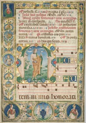 Leaf from a Gradual: Initial (M) med St. Andrew (recto)