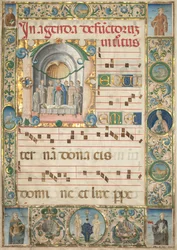 Leaf from a Gradual: Initial (R) med Mass for the Dead (recto)