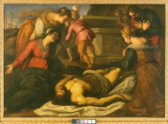 Klagovisa över den döde Kristus, sent 1580-tal (olja på duk)