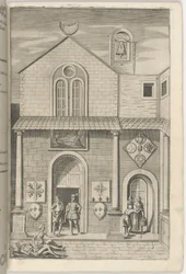 Fasaden på den lilla kyrkan [skylt E]