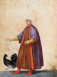 Turkisk man med turban, teckning av Jacopo Ligozzi (1547-1627)