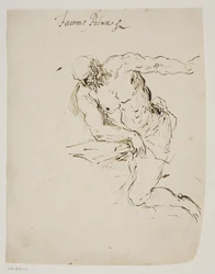 Knästående St Jerome läser