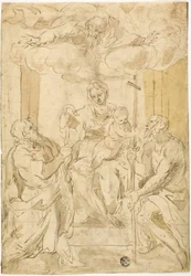 Jungfru och barn med de heliga Thomas och Johannes Döparen (recto); Sovande Venus (verso)