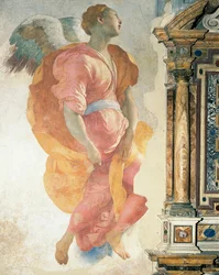 Ärkeängeln Gabriel av Giacomo Carucci, känd som Pontormo (1494-1556), fresk, Capponikapellet, Santa Felicita-kyrkan, Florens