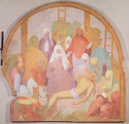 Deposition, lunett från passionens freskcykel, 1523-6
