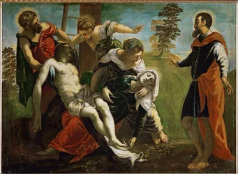 Nedtagning från korset med heliga Maria och Maria från Magdala (målning på duk)