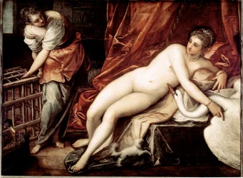 Leda och svanen, ca 1570 (olja på duk)