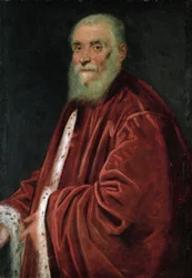 Porträtt av senatorn Marco Grimani (1494-1544), av Tintoretto, Jacopo (1518-1594). Olja på duk, ca. 1580. Mått : 96x60 cm. Konsthistoriska museet, Vienne