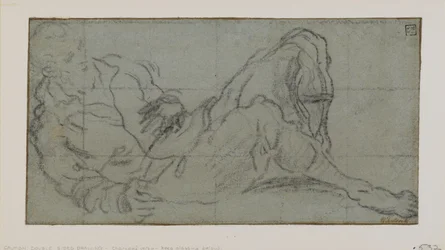 Liggande mansfigur, 1560-9 (krita på papper)