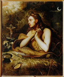 Heliga Maria Magdalena botgörare (målning på duk)