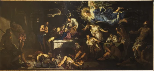 Saint Rochh i fängelset besökt av en ängel, 1567.