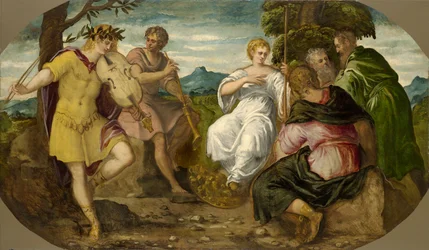 Musiktävlingen mellan Apollo och Marsyas, ca 1545.