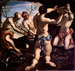 Vulkanmålningens smedja av Jacopo Robusti dit il Tintoretto